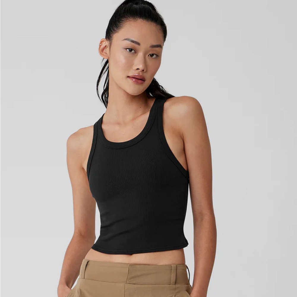 alo goddess ribbed go to tank | size xs